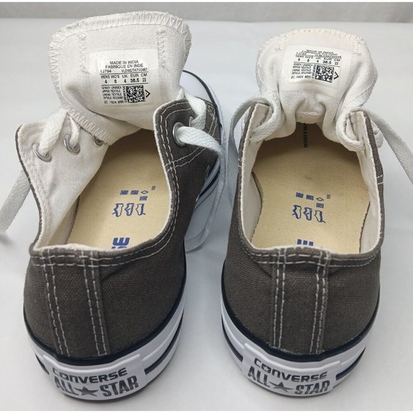 Converse All Star Womens 6 Mens 4 Shoes Low Top Gray Canvas Sneakers Lace Up - Picture 11 of 16